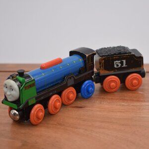 2003 - Patchwork Hiro & Tender Thomas Friends Wooden Railway Train Tank Engine